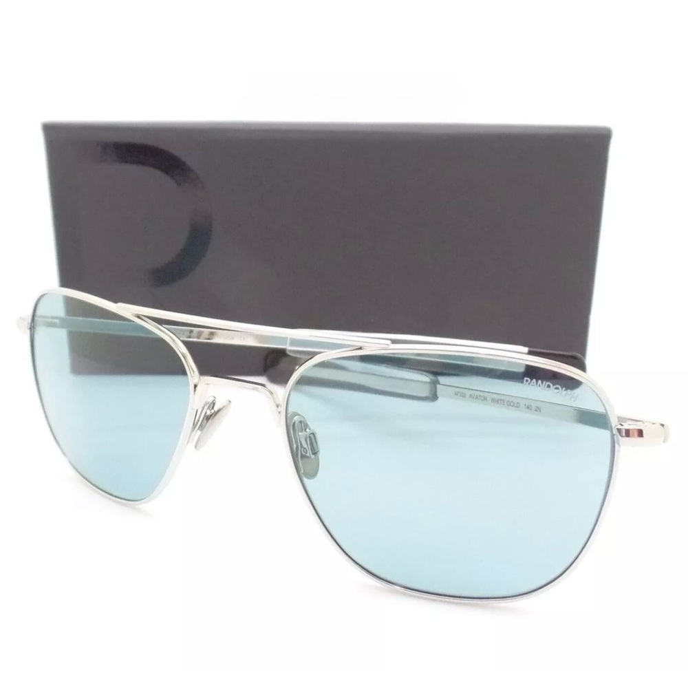 Randolph Engineering Aviator White Gold Blue Hydro Bayonet USA New
Sunglasses